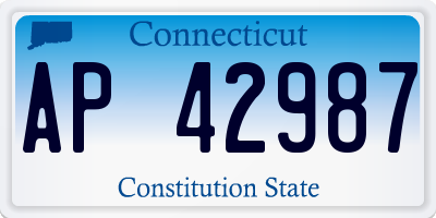 CT license plate AP42987