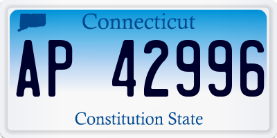 CT license plate AP42996