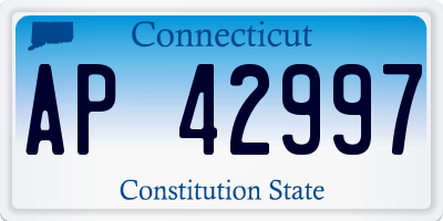 CT license plate AP42997