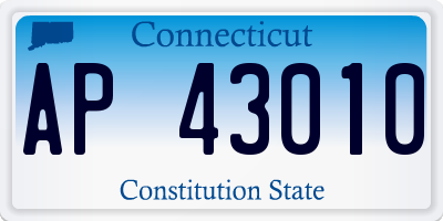 CT license plate AP43010