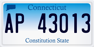 CT license plate AP43013