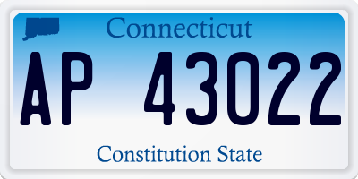 CT license plate AP43022