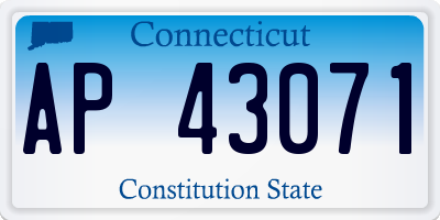 CT license plate AP43071