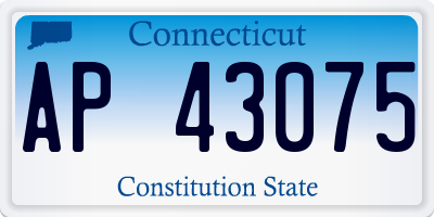 CT license plate AP43075