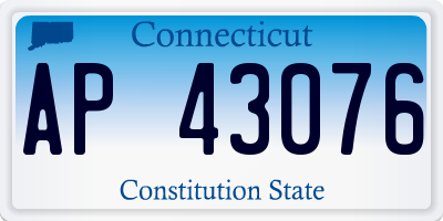 CT license plate AP43076