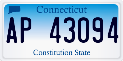 CT license plate AP43094