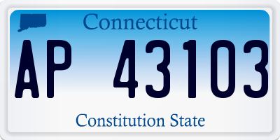 CT license plate AP43103