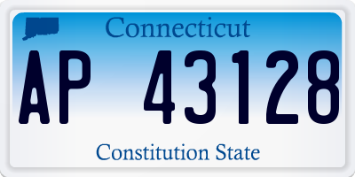 CT license plate AP43128
