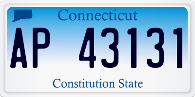 CT license plate AP43131