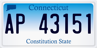 CT license plate AP43151