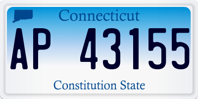 CT license plate AP43155