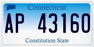 CT license plate AP43160