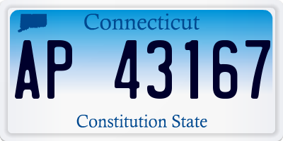 CT license plate AP43167