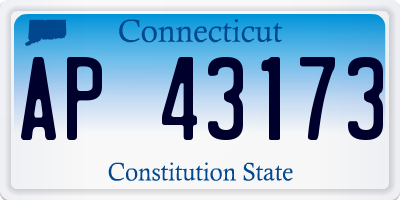 CT license plate AP43173