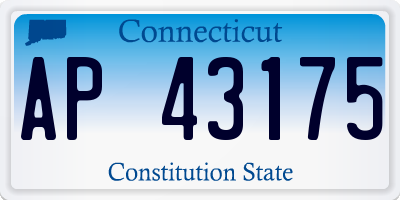 CT license plate AP43175