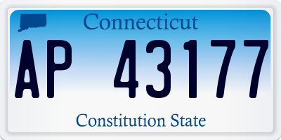 CT license plate AP43177