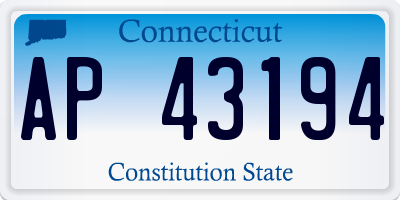 CT license plate AP43194