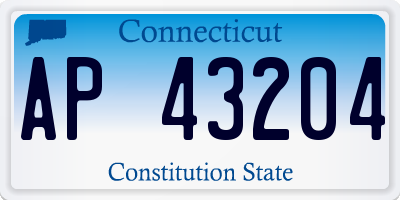 CT license plate AP43204