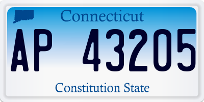 CT license plate AP43205