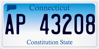 CT license plate AP43208