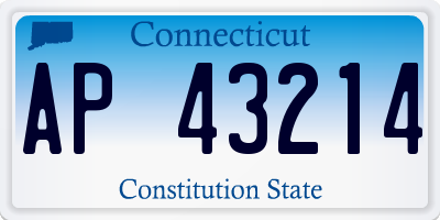 CT license plate AP43214