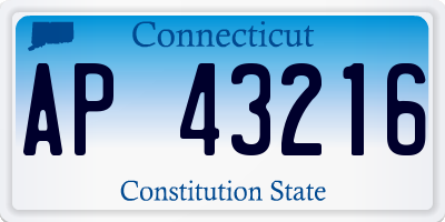 CT license plate AP43216
