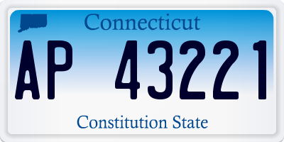 CT license plate AP43221