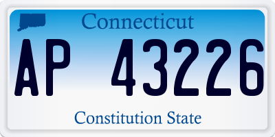 CT license plate AP43226