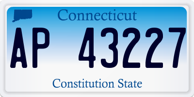 CT license plate AP43227