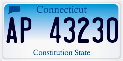 CT license plate AP43230