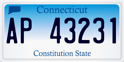 CT license plate AP43231