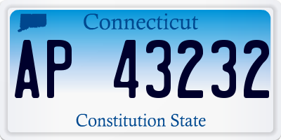 CT license plate AP43232