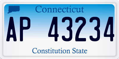 CT license plate AP43234