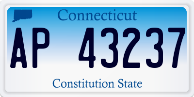 CT license plate AP43237