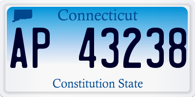 CT license plate AP43238