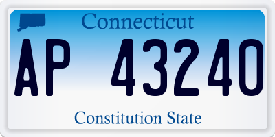 CT license plate AP43240