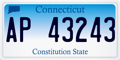 CT license plate AP43243