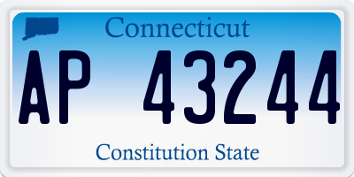 CT license plate AP43244