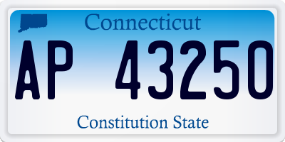 CT license plate AP43250
