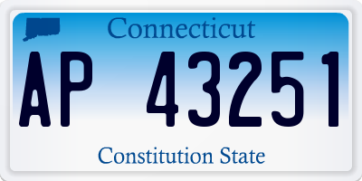 CT license plate AP43251