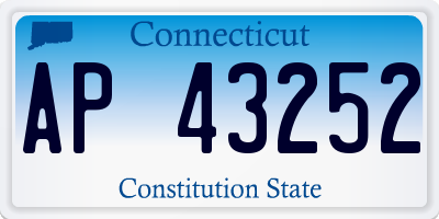 CT license plate AP43252