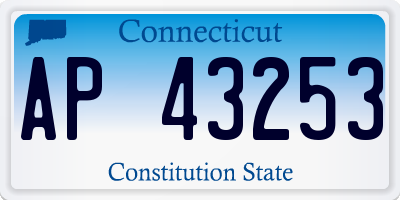 CT license plate AP43253