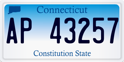 CT license plate AP43257
