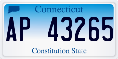 CT license plate AP43265
