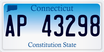 CT license plate AP43298