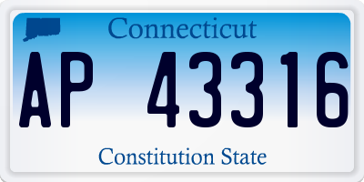 CT license plate AP43316