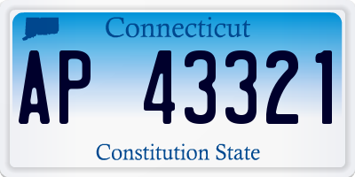 CT license plate AP43321