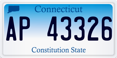 CT license plate AP43326