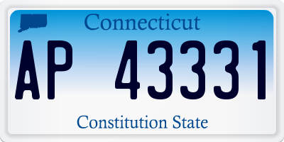 CT license plate AP43331