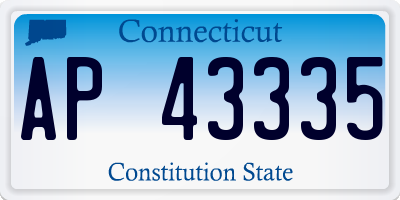 CT license plate AP43335